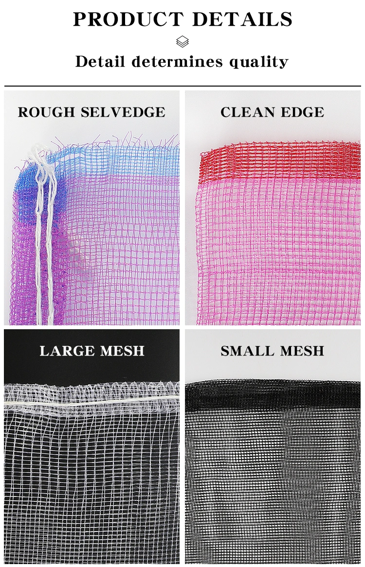 Customized PE Leno Tubular Plastic Mono Mesh Bag for Packing Vegetables and Fruits