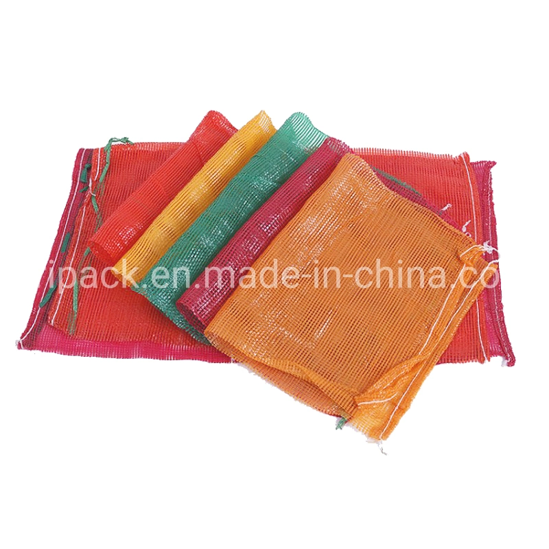 China Factory Wholesale Durable Onion Potato Tomato Cabbage Vegetable Fruit Firewood Seafood Packaging Plastic Packing Drawstring PP Tubular Leno Net Mesh Bag