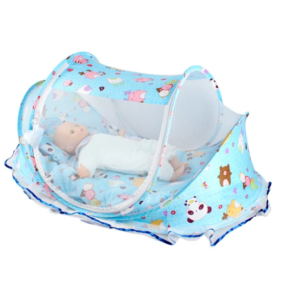 Grande cama de espuma portátil dobrável mosquiteiro com tapete de espuma e travesseiro para ao ar livre com música produtos para bebês
