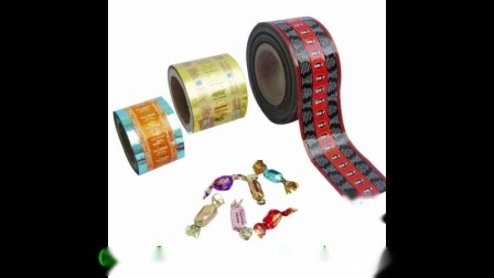 Rolo de filme iridescente torcido Filme para embrulhar doces Rolo de filme para embalagens de alimentos Material de embalagem flexível